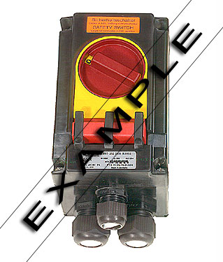 Emergency switch 3P+NO/NC, 80A, 2xM50, 1xM25, IP66