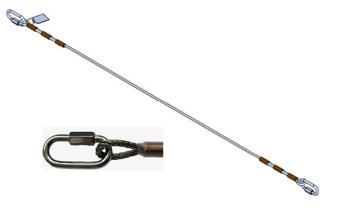 Veiligheidsdraad 5 mm 0,9 m met karabijnhaak