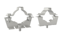Fixation tuyaux, 2", set, acier inoxydable