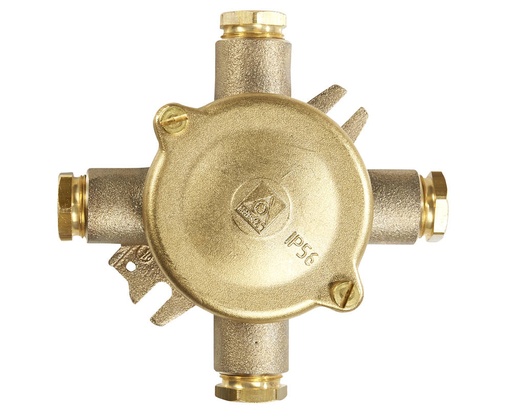 [10010500] Junction box 1153 4P 2,5 mm², 500V 16A 4 entries HNA brass