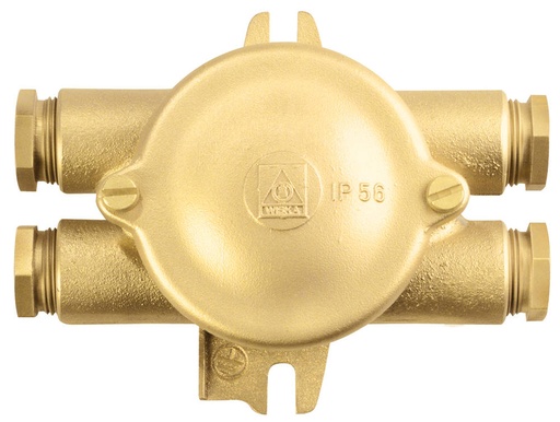 [10010502] Aftakdoos 1155 4P 2,5 mm², 500V 16A =O= HNA messing