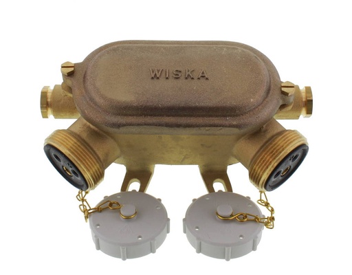 [10010601] Contactdoos 1143/2 HNA 250V, 2-voudig 16A 2P+A messing