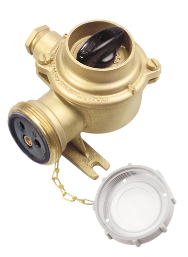 [10010629] Socket HNA, 10A, 2P+E, HNA =O + switch brass