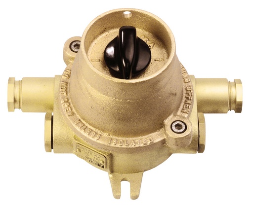 [10030506] Switch 14105/D 16A 2P, 2 entries, brass