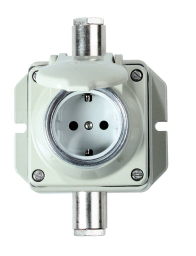 [10040021] Socket 8709.AGB.13.M.64, 250V 16A 2P+A -O- alu IP54
