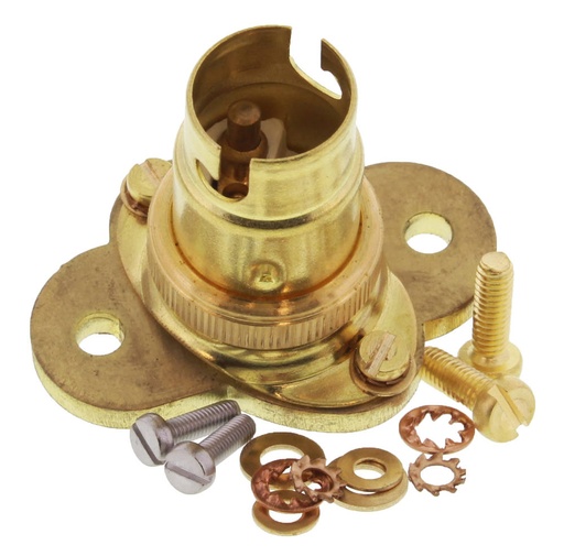 [22001062] SP-1985 lampholder B15d, brass, 2 mounting feets