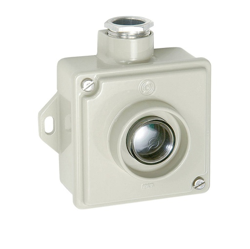 [50045381] Drukknop + lamp 7228401 SE, alu 250V 1A IP67 E10 1 ingang
