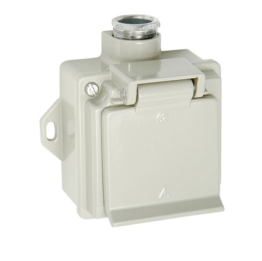 [50045452] Schuko stopcontact 7229412, IP44 alu 250V 16A opbouw