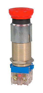 [PLC-S (NC/NC)] Emergency stop, red, turn to release, no contacts