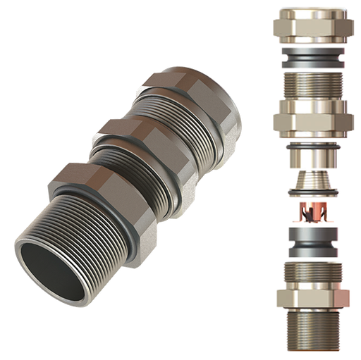 [KBA7SMBNC-LSK] P.E. M75x1.5, 40-52/47-60, laiton nickelé, IP66/68