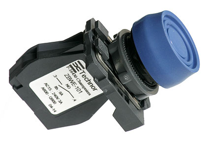 [XBW5-AP61S] Drukknop, blauw, 1NO, met capuchon, 10A, kunststof