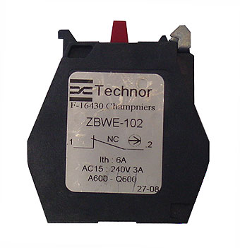[ZBWE102] Bloc de contact, 1NC, 10A