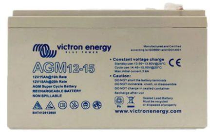 [BAT412015080] Victron 12V/15AhAGMSuperCycleBatt(6.3x0.8)*If 0, order BAT412015081*