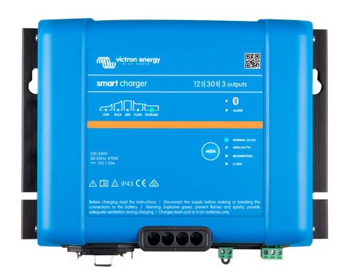 [PSC123053095] Victron Smart IP43 Charger 12/30(3) 120-240V ( voedingskabel apart te bestellen met de referentie ADA010100100 )