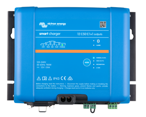 [PSC125051095] Victron Smart IP43 Charger 12/50(1+1) 120-240V ( voedingskabel apart te bestellen met de referentie ADA010100100 )