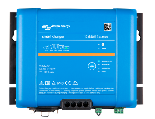 [PSC125053095] Victron Smart IP43 Charger 12/50(3) 120-240V ( voedingskabel apart te bestellen met de referentie ADA010100100 )