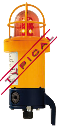 [DSLB20-230AC-R] Feu à éclat, LED, rouge, 110-240VAC, 2xM20, IP66