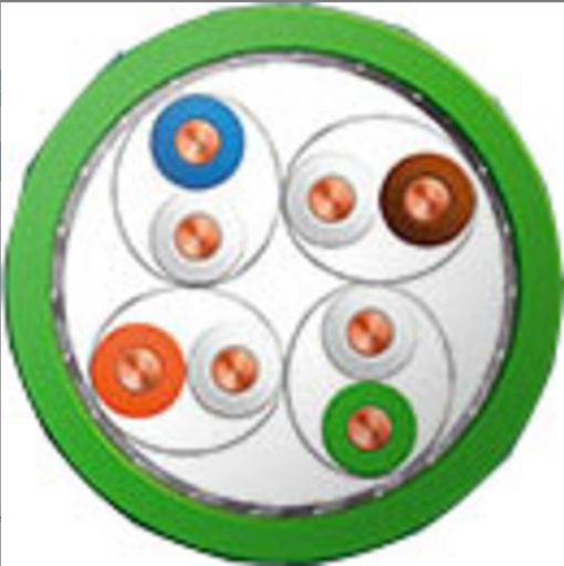 [10103120] Ethernet kabel CAT7 4x2x0,6 twisted-pair, ø 8,7mm (+/-0,2) groen ( FRNC ) voor buiten / vaste installatie