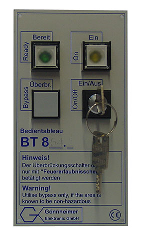 [BT854.1] Operation panel front mounting, Front mounting, key-switch