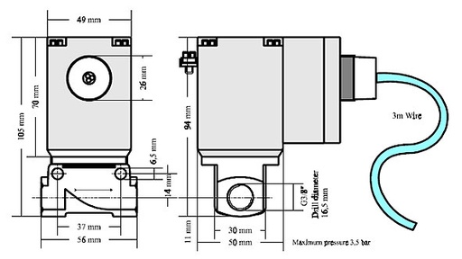 [SVP.12-A60] Vanne proportionnelle, Nom. diameter 8mm, 24VDC, 9W